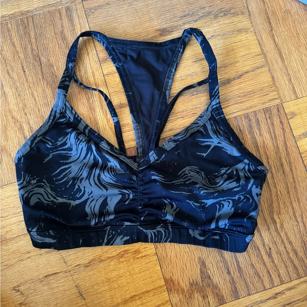 Black and Gray Women's Sports Bra